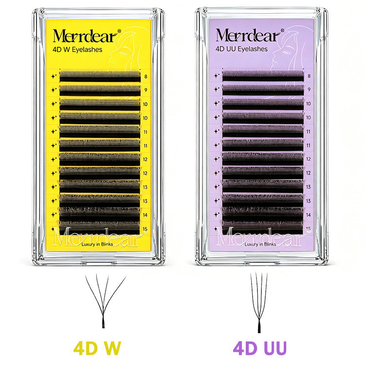 Merrdear 4DW U4D Lash Extensions 0.07mm C/D curl 12rows Matte black Lash Extensions