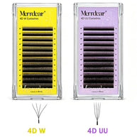Merrdear 4DW U4D Lash Extensions 0.07mm C/D curl 12rows Matte black Lash Extensions