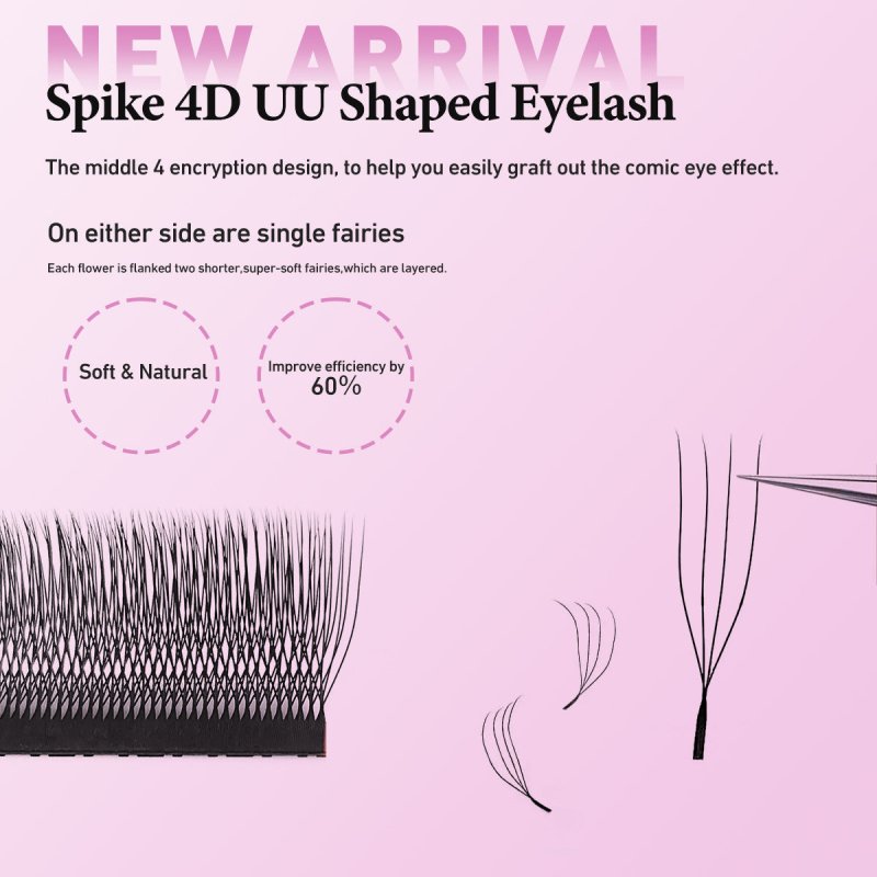 Merrdear 4DW U4D Lash Extensions 0.07mm C/D curl 12rows Matte black Lash Extensions