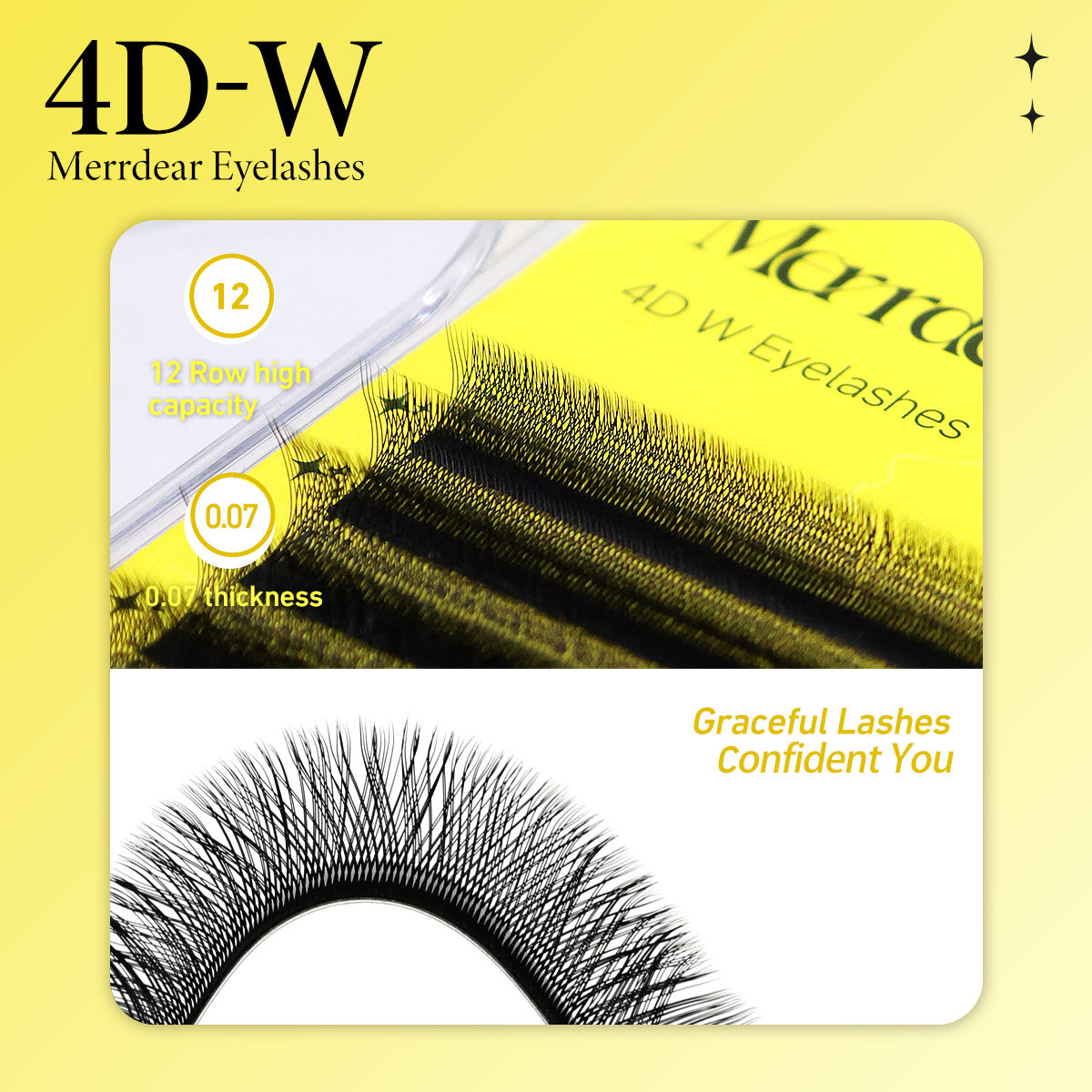 Leques de pestanas pré-fabricados em formato W 4D com volume | Pestanas macias pretos foscos