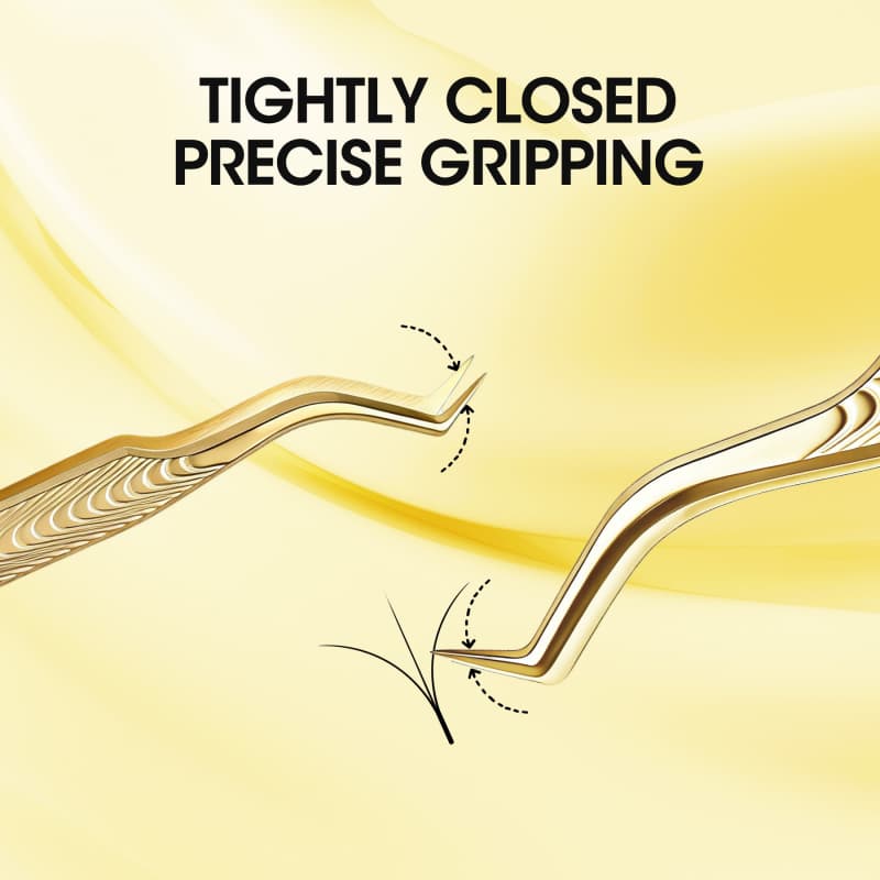 Merrdear Professional Lashing Tweezers for Mega Volume Mink Eyelashes Extensions Applying,S-Curved
