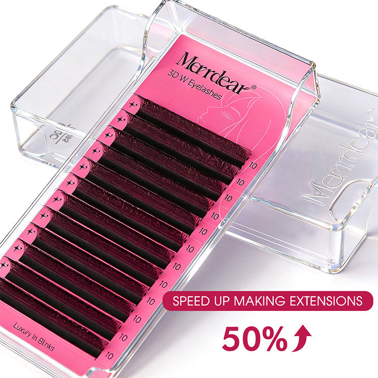 Merrdear 0.10mm 3D W Shape Eyelash Extensions C/D Curl