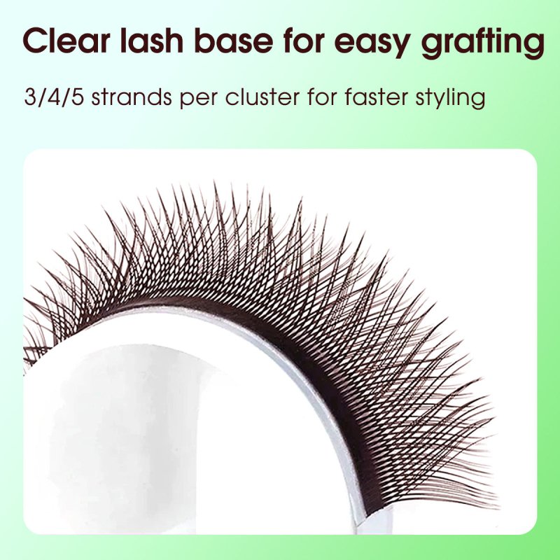 YY 0.07mm Black/Brown Lashes Shape Eyelash Extensions Curl C/D