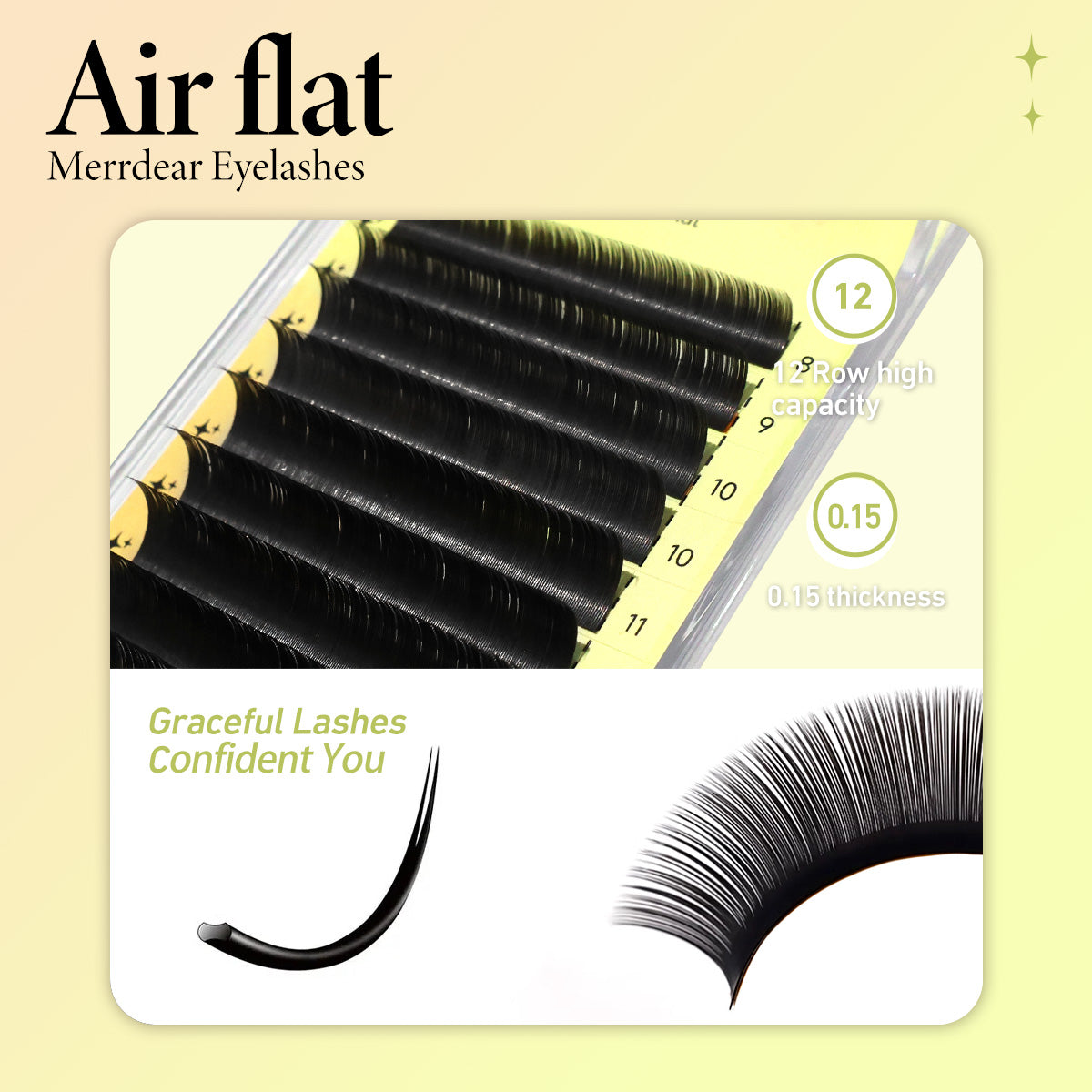 Merrdear Air Series Double Tips Ellipse Eyelash Extension