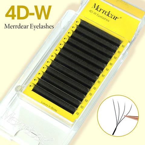 4D W-Shape Premade Volume Fans | Matte Black Soft Lashes