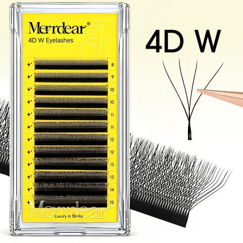 Merrdear 4D W Shape 0.07/0.10mm C/D curl Lash Extensions