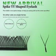 Extensões de pestanas Premium em formato YY, tecidas à mão, cor Mink suave.