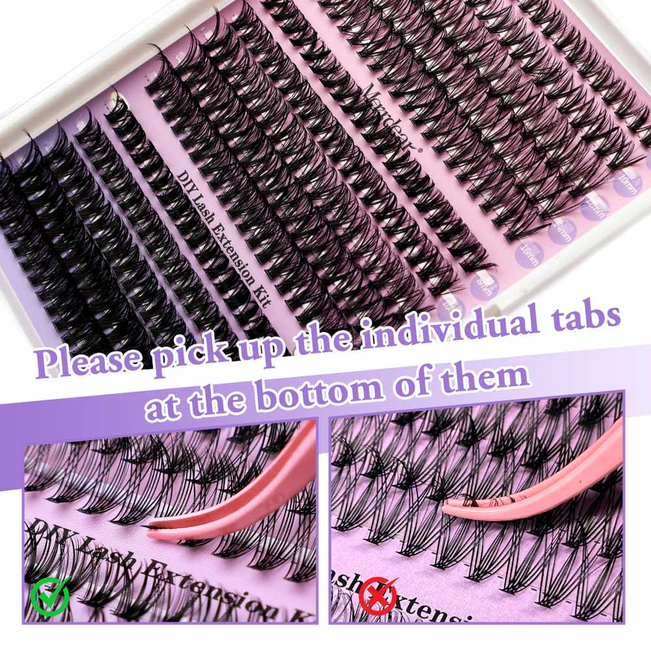 30D+40D+50D Individual Lash Cluster DIY Lash Extension Kit 9-16mix 300pcs