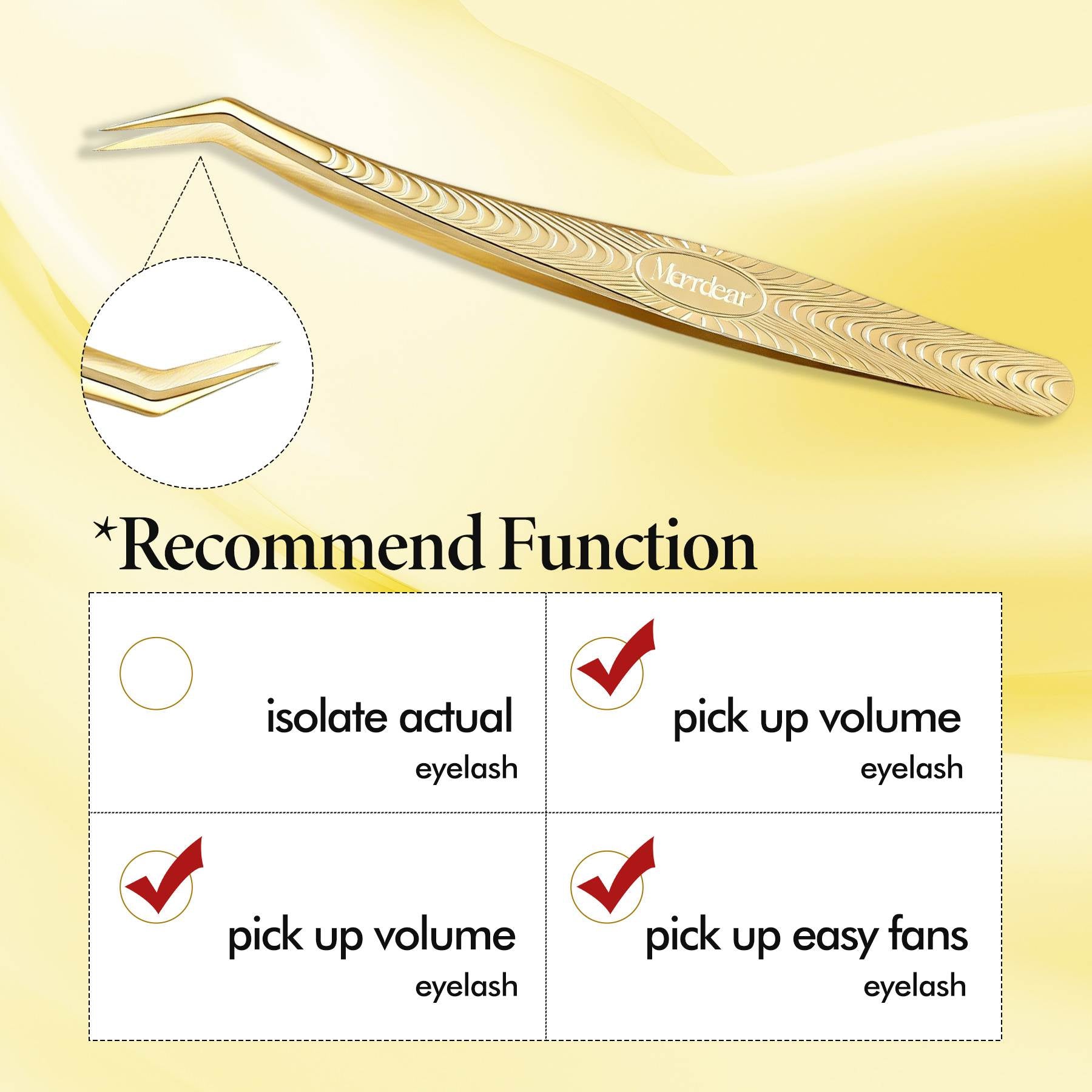 Merrdear Tweezers for Eyelash Extension-Professional Lashing Tweezers