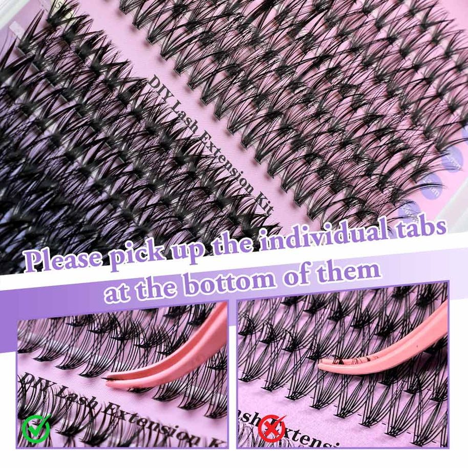 30+50D Individual Lash Cluster DIY Lash Extension Kit 9-16mix 280pcs