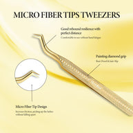 Merrdear Professional Lashing Tweezers for Mega Volume Mink Eyelashes Extensions Applying,S-Curved