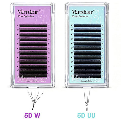 Merrdear 5DW U5D Lash Extensions 0.07mm C/D curl 12rows Matte black Lash Extension