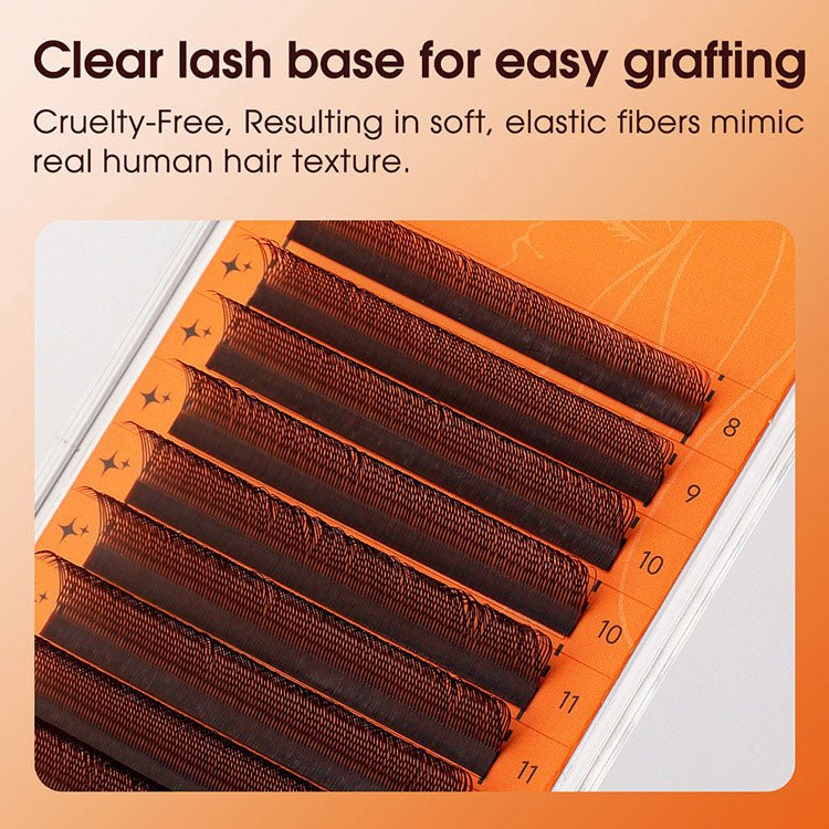 U-shaped YY Brown Eyelashes 12Rows-0.07mm-C/D Merrdear