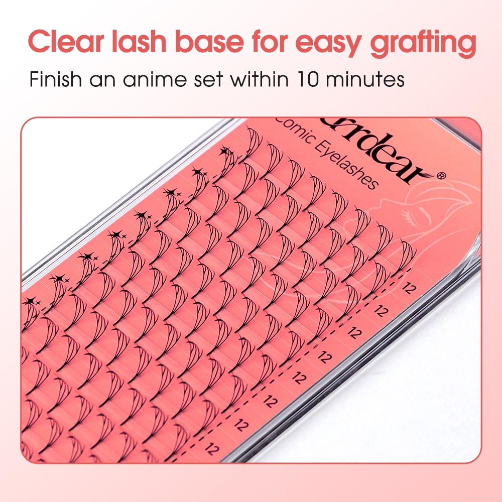 Merrdear Comic D Eyelash-12Rows/Tray-5 Models