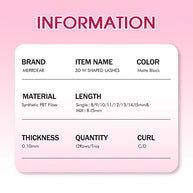 Merrdear 0.10mm 3D W Shape Eyelash Extensions C/D Curl