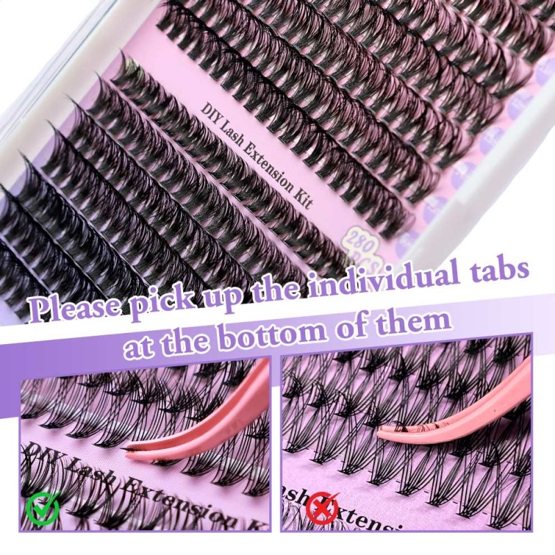 40+50D Individual Lash Cluster DIY Lash Extension Kit 9-16mix 280pcs