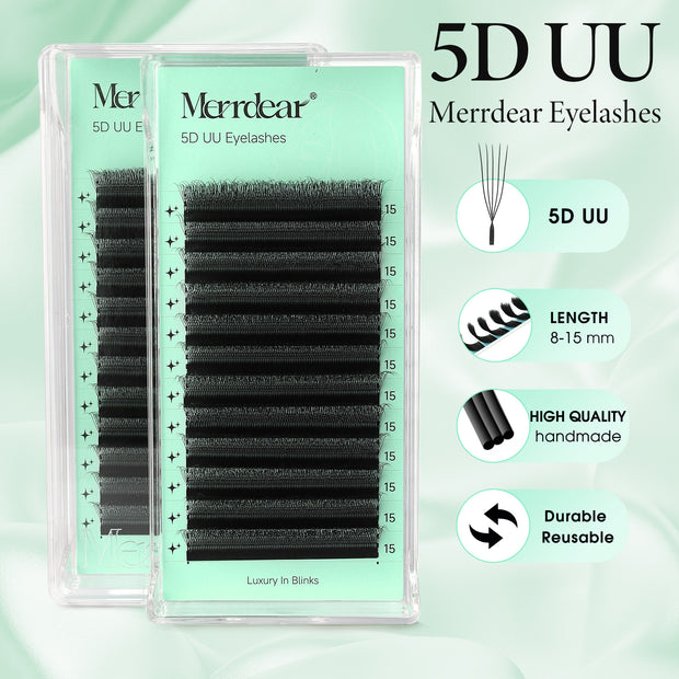 Merrdear 5D UU Shape Faux Mink Mega Volume Lashes Mixed Length