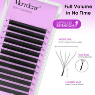 Abanicos de volumen 5D en forma de W con autofloración | Suministro de pestañas de visón sintético