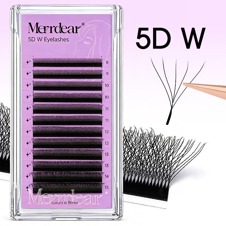 5D W Lash Extensions 0.07/0.10mm C/D curl Premade Volume Fans Merrdear