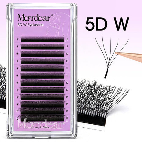 5D W Lash Extensions 0.07/0.10mm C/D curl Premade Volume Fans Merrdear