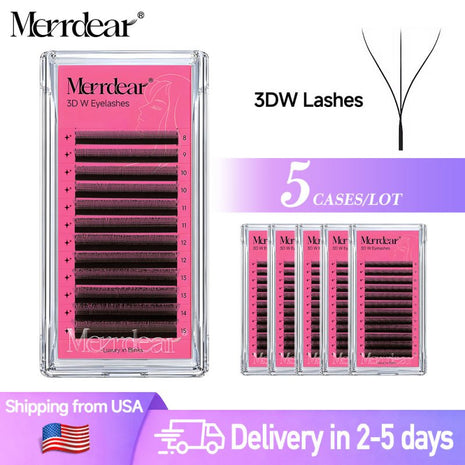 Merrdear 3DW 8-15mix Eyelash Extensions 5 Cases | Soft Volume Lash Extensions