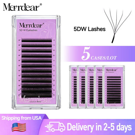 Merrdear 5DW 8-15mix Eyelash Extensions 5 Cases | Soft Volume Lash Extensions US