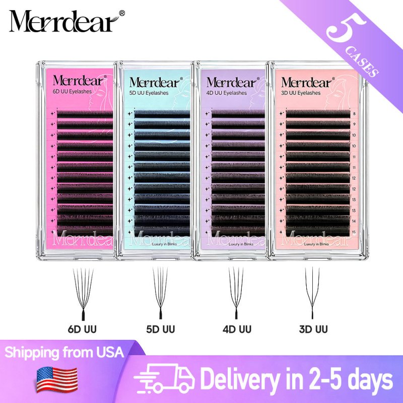 Merrdear 3D–6D U Shape Easy Fan Lash Extensions – MIX USA stock
