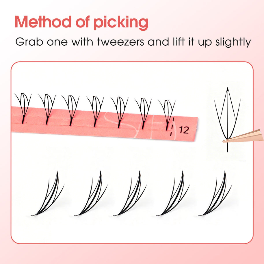 Merrdear Comic D Eyelash-12Rows/Tray-5 Models