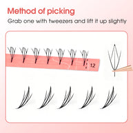 Merrdear Comic D Eyelash-12Rows/Tray-5 Models