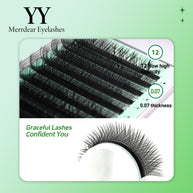 Extensões de pestanas Premium em formato YY, tecidas à mão, cor Mink suave.