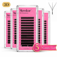 Merrdear 5 Cases/Lot 3D W Shape Eyelash Extensions 0.07mm Premade Volume Fan Lashes