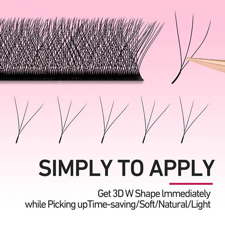 Merrdear 0.10mm 3D W Shape Eyelash Extensions C/D Curl
