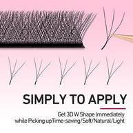 Merrdear 0.10mm 3D W Shape Eyelash Extensions C/D Curl
