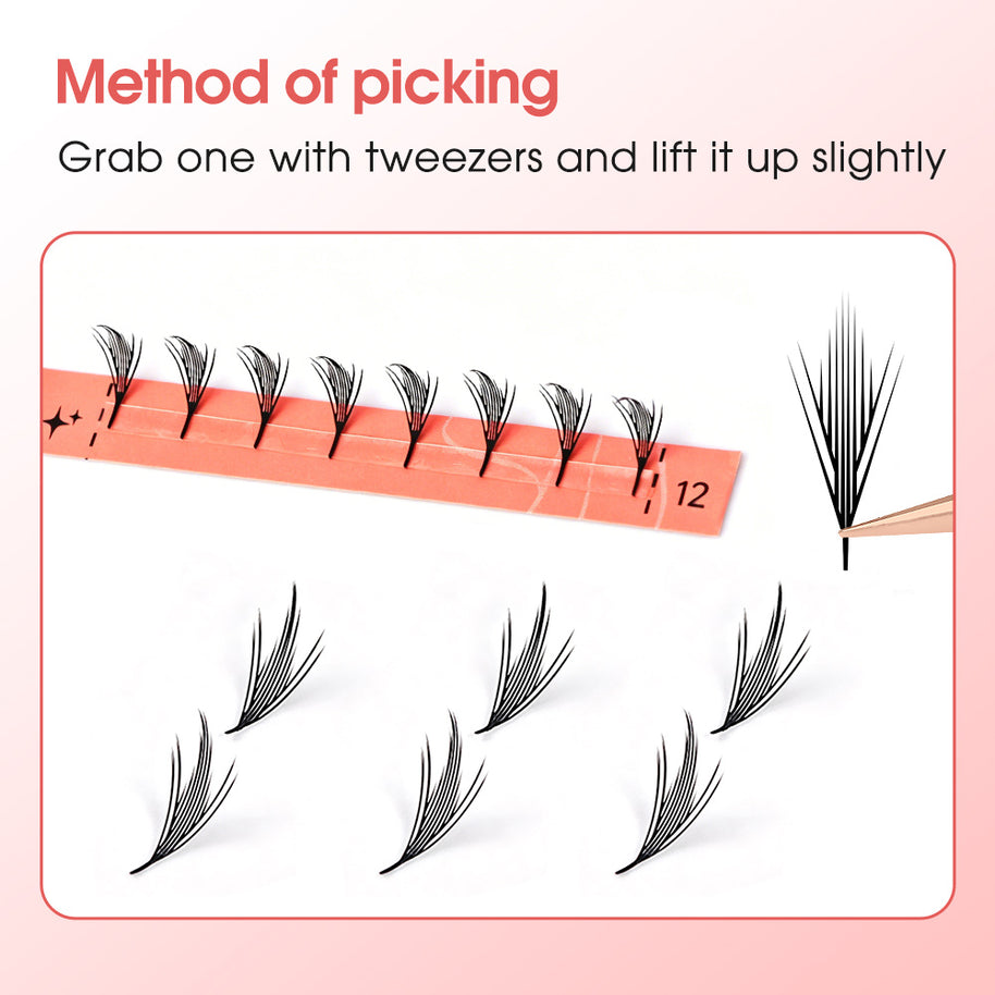 Merrdear Comic C Eyelash-12Rows/Tray-5 Models