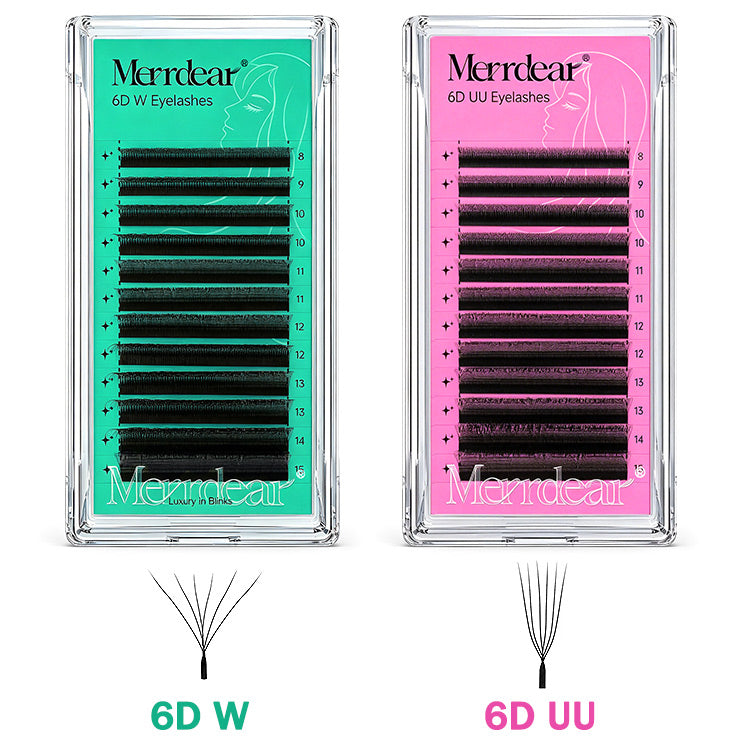 Merrdear 6DW U6D Lash Extensions 0.07mm C/D curl 12rows Matte black Lash Extension