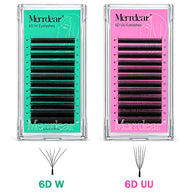 Merrdear 6DW U6D Lash Extensions 0.07mm C/D curl 12rows Matte black Lash Extension
