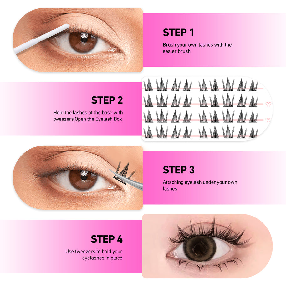 Pestanas postiças Merrdear Sunflower Spiky | Pestanas postiças autoadesivas estilo mangá