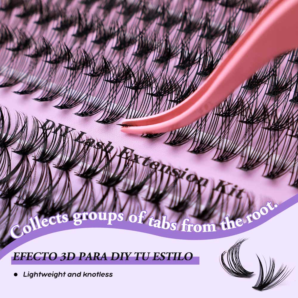 50+60D Individual Lash Cluster DIY Lash Extension Kit 9-16mix 280pcs
