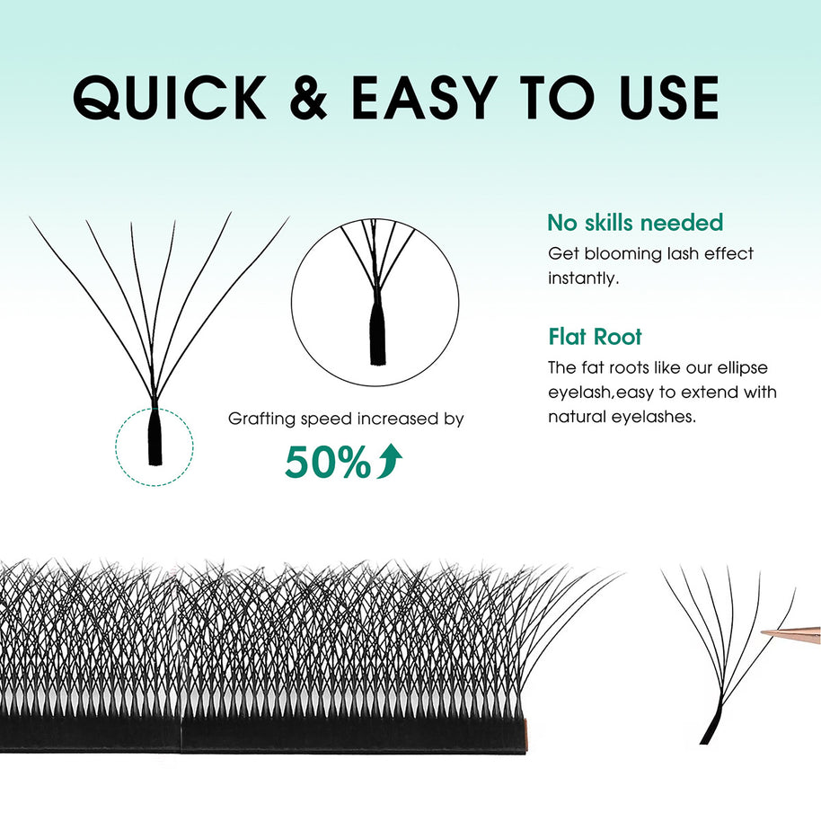 Abanicos de volumen prefabricados en forma de W 6D | Proveedor profesional de pestañas