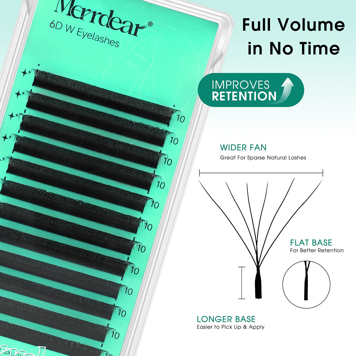 Abanicos de volumen prefabricados en forma de W 6D | Proveedor profesional de pestañas