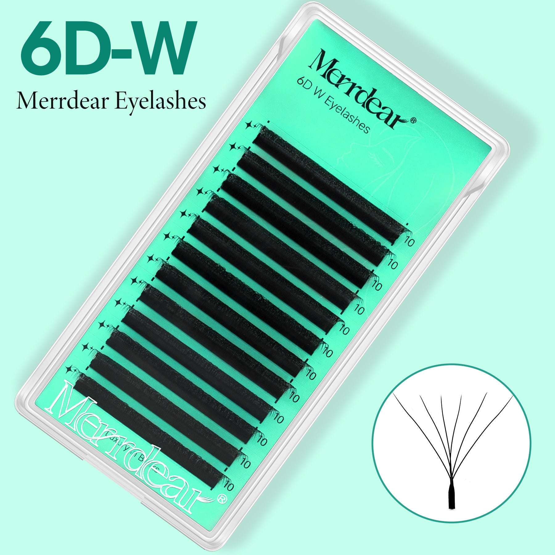 Abanicos de volumen prefabricados en forma de W 6D | Proveedor profesional de pestañas