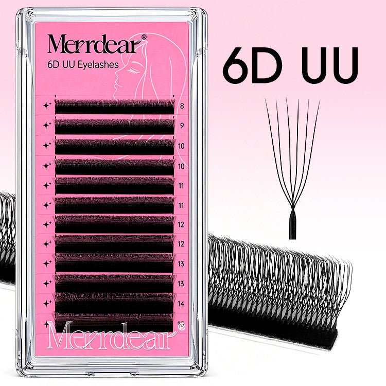 Merrdear 6D U Shape Lash Extensions C/D 0.07mm Matte Black
