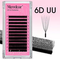 Merrdear 6D U Shape Lash Extensions C/D 0.07mm Matte Black
