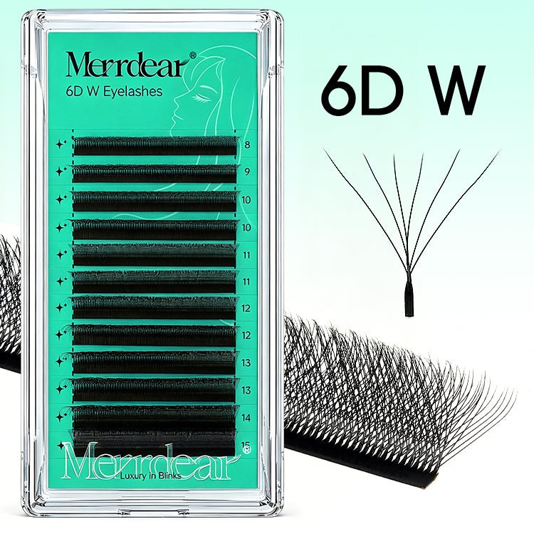 Merrdear 6D W Lash Extensions – Premade Volume Fans Matte Black