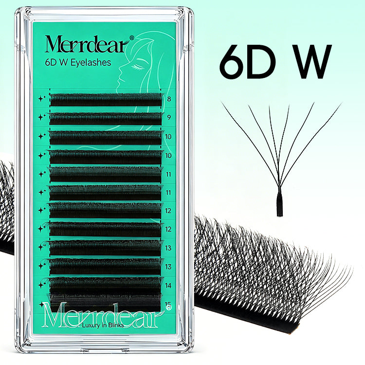 Merrdear 3/4/5/6D W Shape Eyelash Extension  C/D curl 0.07mm