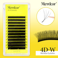 Leques de pestanas pré-fabricados em formato W 4D com volume | Pestanas macias pretos foscos