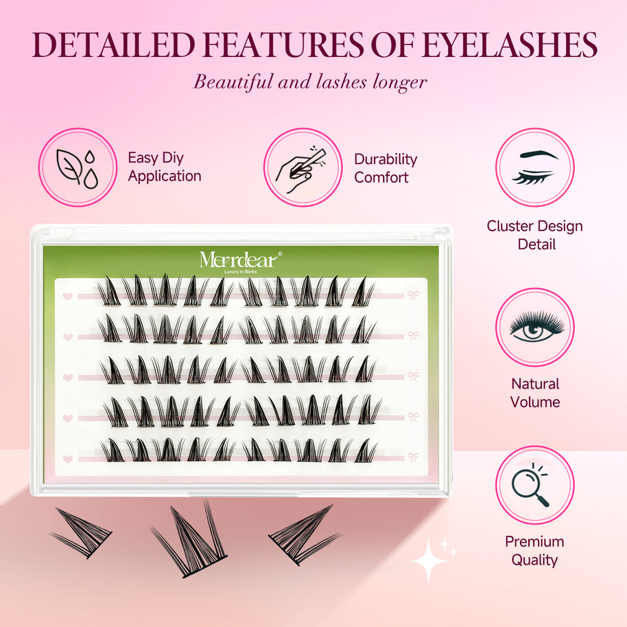 Pestanas postiças Merrdear Sunflower Spiky | Pestanas postiças autoadesivas estilo mangá