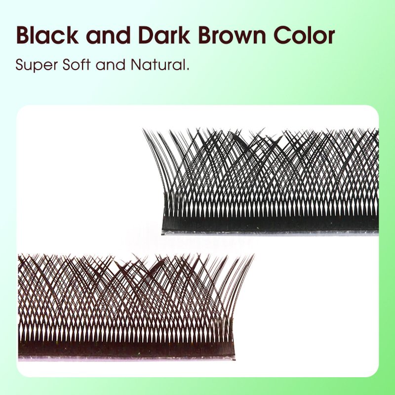 YY 0.07mm Black/Brown Lashes Shape Eyelash Extensions Curl C/D