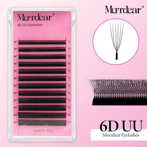 Merrdear 6D UU Shaped Faux Mink Eyelash Extensions