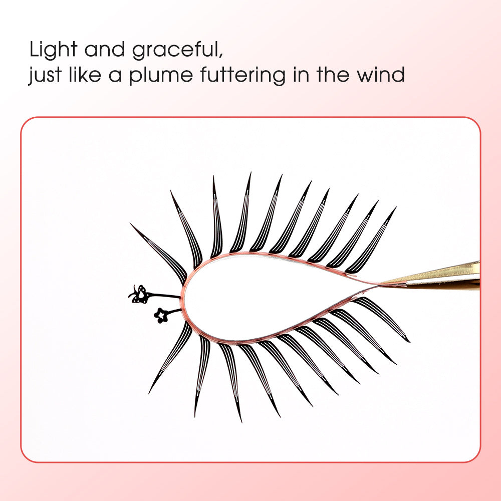 Merrdear Comic-B Eyelash-12Rows/Tray-5 Models